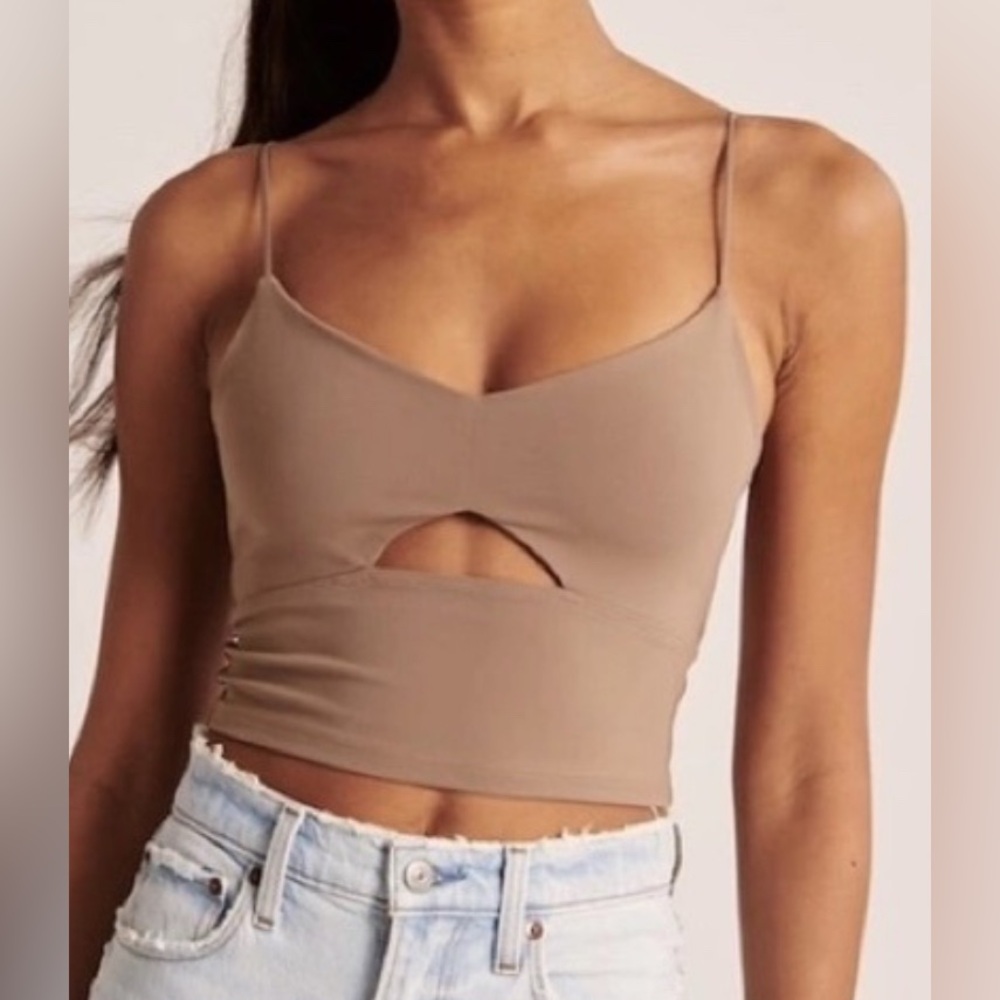 Brown Satin Crop Top